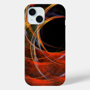 Coque Pour iPhone 15 Briser le Cercle Vortex de Feu Art Abstrait