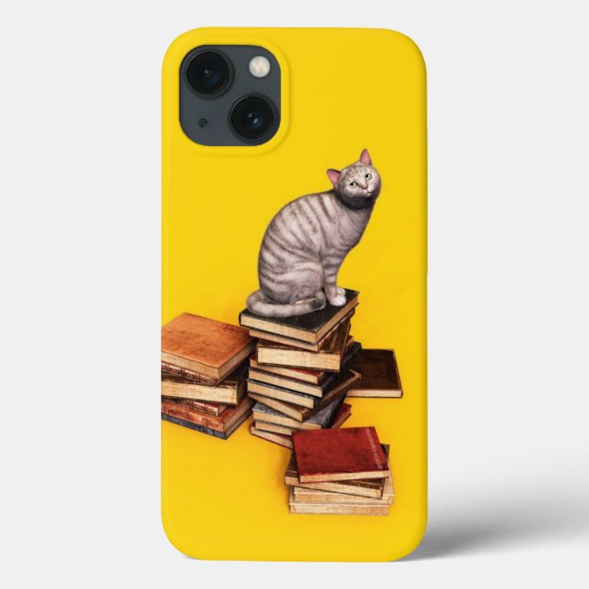 Coques Case-Mate iPhone British Cat on a stack of books Case-Mate iPhone C (Verso)