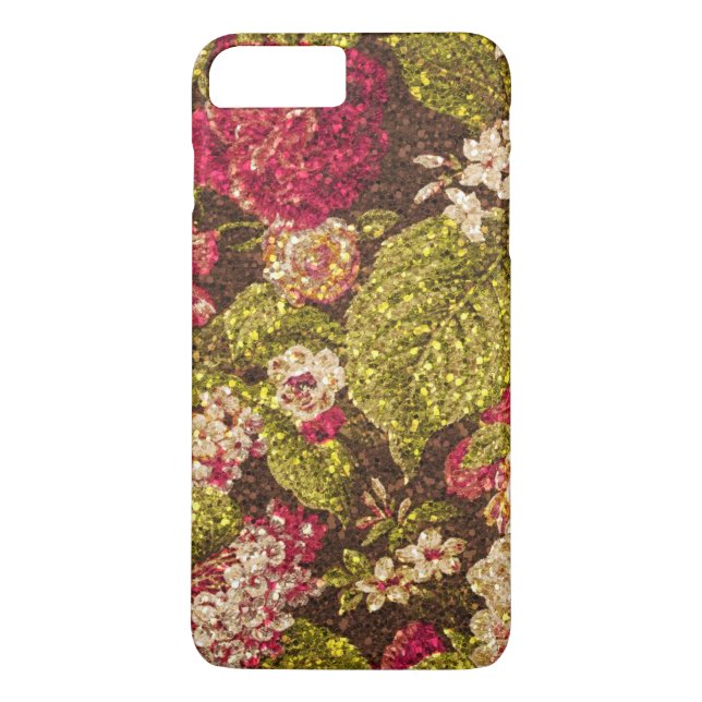 Coques Case-Mate iPhone Brocard floral d'effet d'étincelle (Dos)
