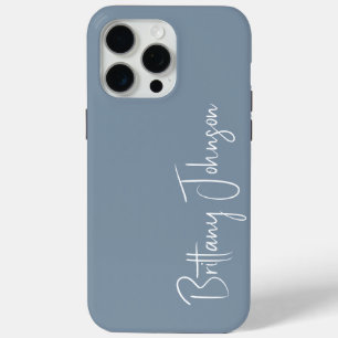 Coque iPhone 15 Pro Max Broderie Bleu Poussière