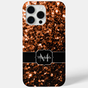 Coque iPhone 15 Pro Max Bronze brun faux parties scintillant scintille Mon