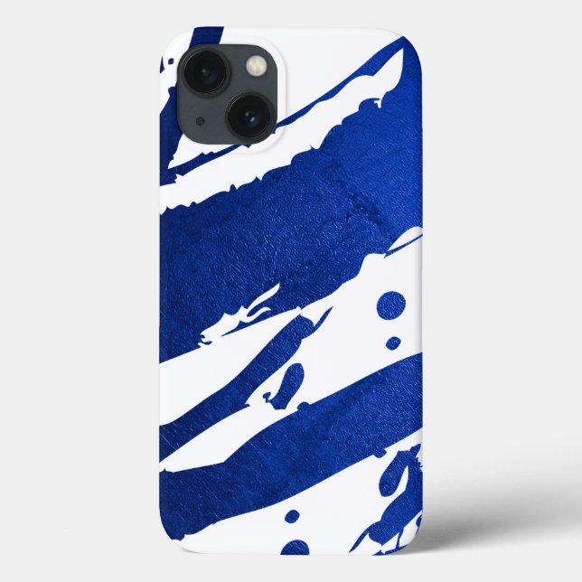 Coques Case-Mate iPhone Brosses bleues Indigo Abstraites (Verso)