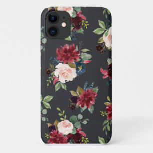 Case-Mate iPhone Case Brousse rose Bourgogne Floral Élégant Joli Coque-M