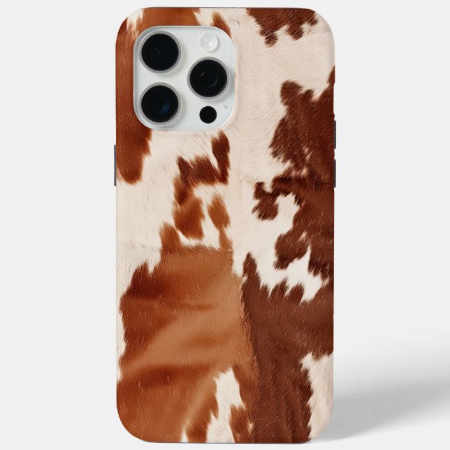 Coques Case-Mate iPhone Brown Cream Cowhide Western (Verso)