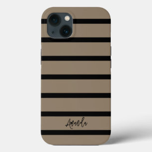 Case-Mate iPhone Case Brown et noir rayures motif personnalisé