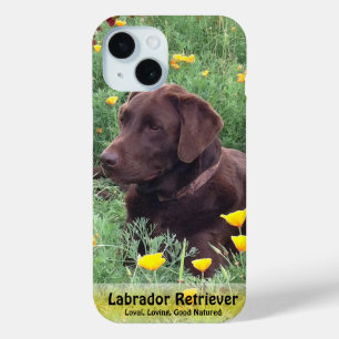 Coque Pour iPhone 15 Brown Labrador Retriever in Poppy Patch