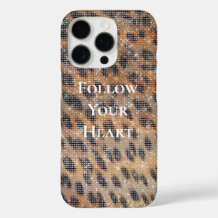 Coques iPhone 16 Pro Brown Leopard Poster de animal Sparkle