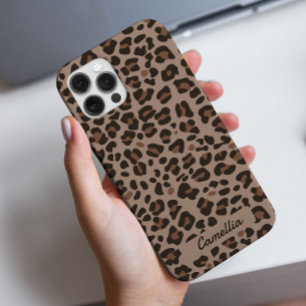 Coques iPhone 16 Pro Brown moderne Léopard Cheetah Motif