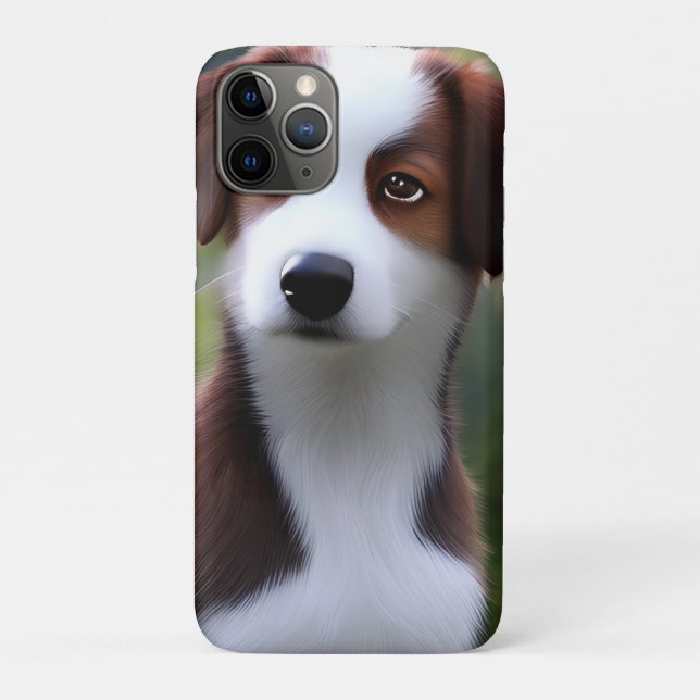 Coques Case-Mate iPhone Bruce The Border Collie Puppy, (Dos)