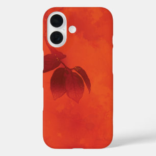 Coques iPhone 16 Brûlé Orange Persimmon Feuilles Abtract Automne