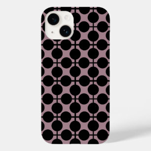 Coque Pour iPhone 14 brun noir poka dot vérifier la mode motif