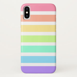 Case-Mate iPhone Case Bubblegum arc-en-ciel et bandes blanches