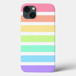 Case-Mate iPhone Case Bubblegum arc-en-ciel et bandes blanches Coque-Mat