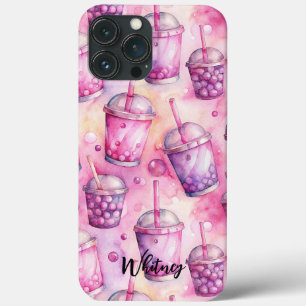 Case-Mate iPhone Case Buble thé rose pourpre aquarelle Nom