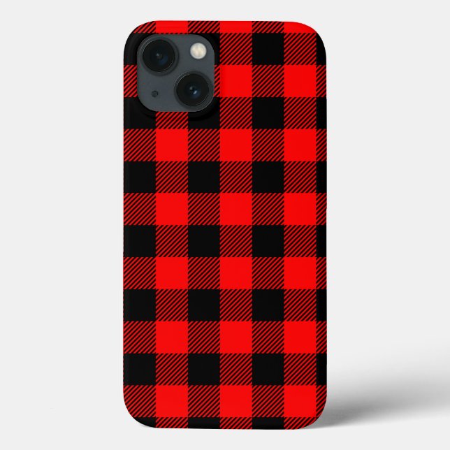 Coques Case-Mate iPhone Buffalo Check Rouge et Noir Lumberjack Plaid Decor (Verso)