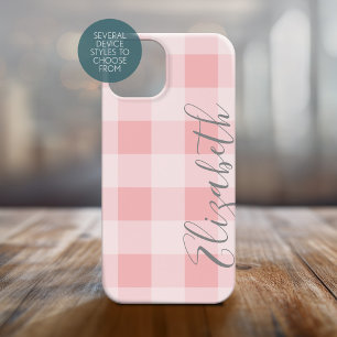 Coque Pour iPhone 15 Buffalo Plaid Check Calligraphie PEUT modifier cor