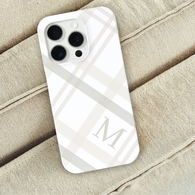Coques Case-Mate iPhone Buffalo Plaid Classic Élégant Monogramme initial (Créateur téléchargé)