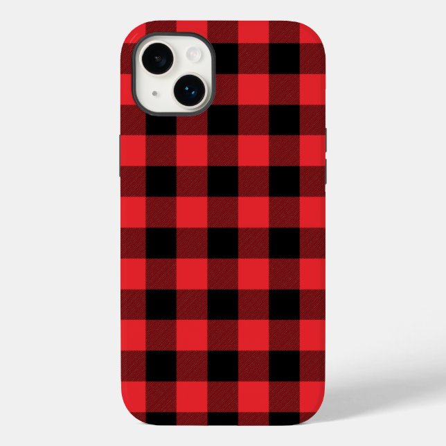 Coques Case-Mate iPhone Buffalo Plaid Red Black Check (Verso)