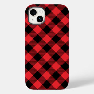 Coque Pour iPhone 14 Plus Buffalo Plaid Red Black Check