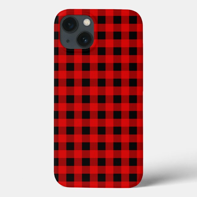 Coques Case-Mate iPhone Buffalo rouge et noir Plaid en vichy (Verso)