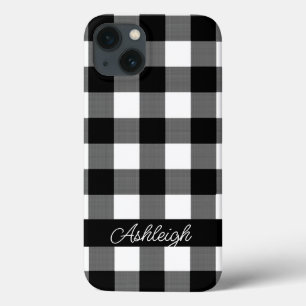 Case-Mate iPhone Case Buffle noir blanc Check Plaid Personnalisé
