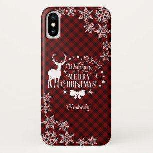 Case-Mate iPhone Case Buffle rouge Vous souhaite une MERRY CHRISTMAS Mon