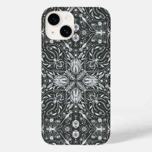 Coque Pour iPhone 14 Bugs, blanc cassé sur noir