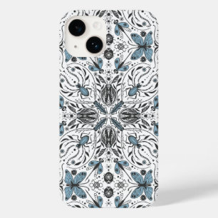 Coque Pour iPhone 14 Bugs, noir et bleu