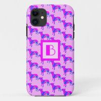 Bull Terrier Anglais Chien Rose Bleu Silhouette Mo