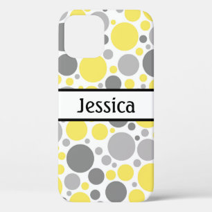 Case-Mate iPhone Case Bulles grises et jaunes modernes Personnalisées