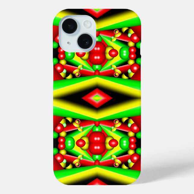 Coques Case-Mate iPhone Bulles Rouges Jaunes Vertes Et Grilles Art Abstrai (Verso)