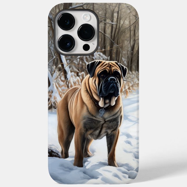 Coques Case-Mate iPhone Bullmastiff Laisser neiger Noël (Verso)