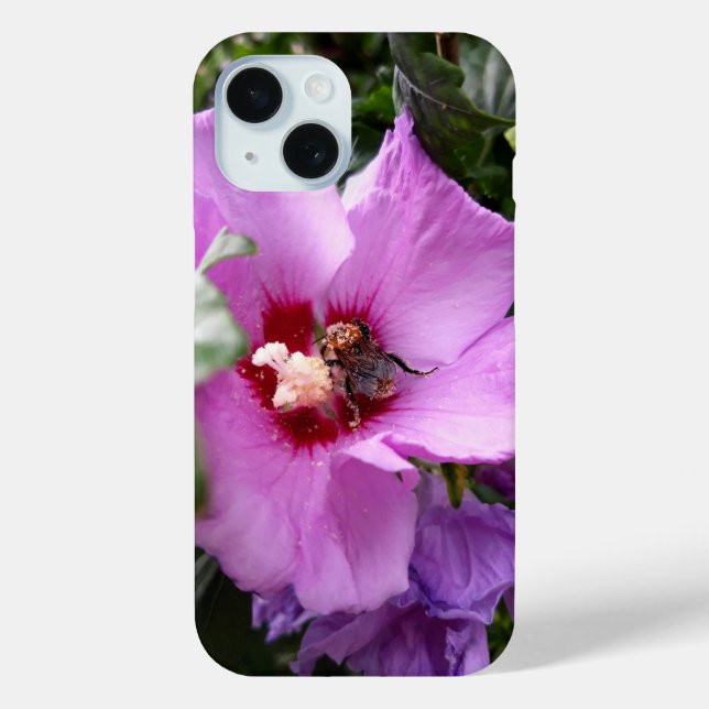 Coques Case-Mate iPhone Bumblebebe sur la fleur d'Hibiscus (Verso)