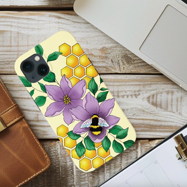 Coques Case-Mate iPhone Bumblebebee Lavender fleurs Jaune (Créateur téléchargé)