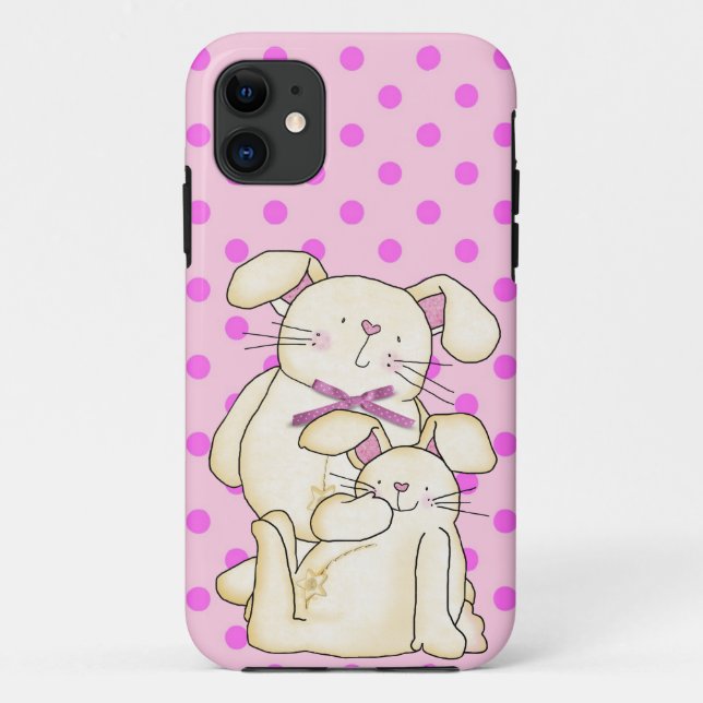 Coques Case-Mate iPhone Bunnies en rose (Dos)