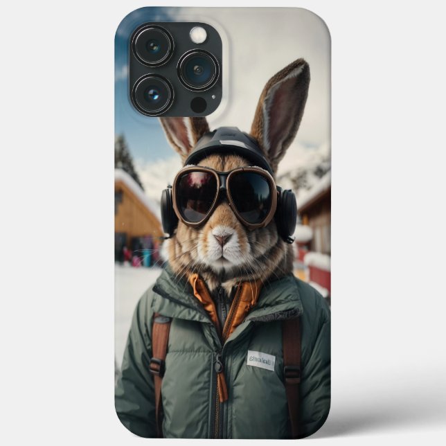 Coques Case-Mate iPhone Bunny de snowboard Whimsical (Verso)