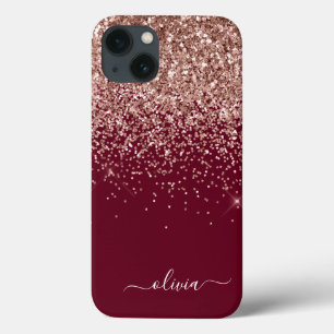 Case-Mate iPhone Case Burgundy Blush Rose Rose Gold Parties scintillant