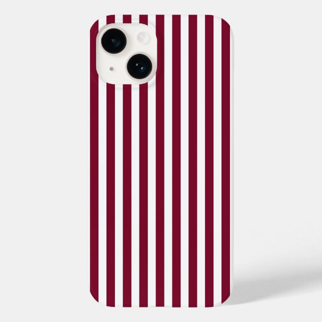 Coques Case-Mate iPhone Burgundy et blanc rayures de bonbons (Verso)