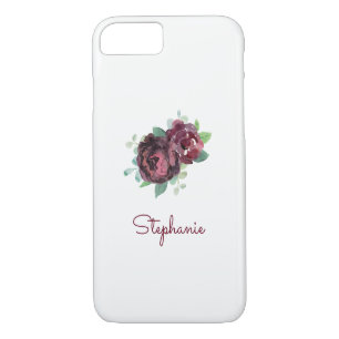 Coques Pour iPhone Burgundy Roses jolie aquarelle