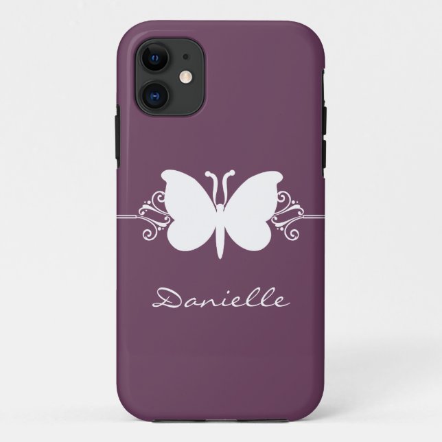 Coques Case-Mate iPhone Butterfly Swirl BT iPhone 5 Coque, violet (Dos)