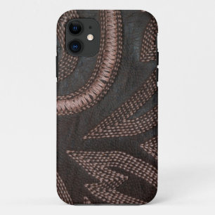 Case-Mate iPhone Case Ca Motif en cuir Vintage Brown cousu de façon déco