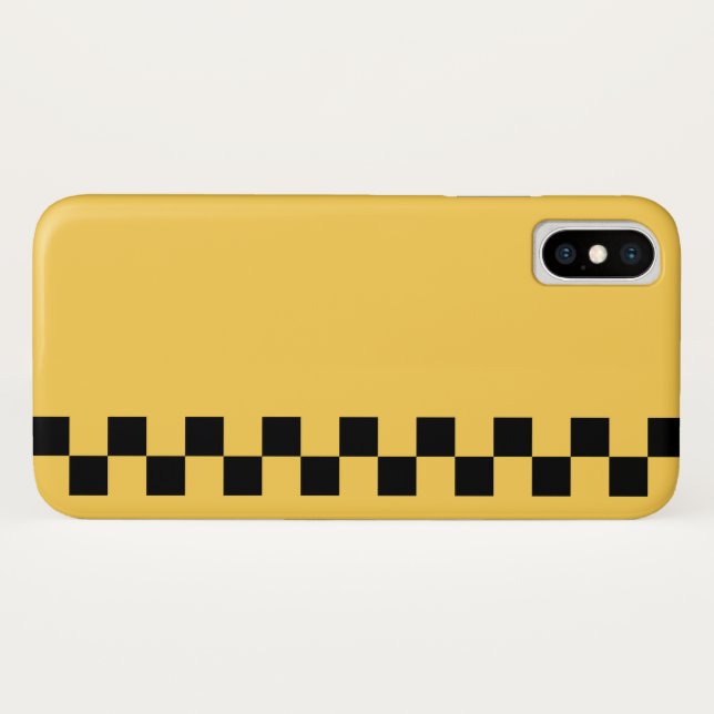 Coques Case-Mate iPhone Cabine jaune à damiers motif (Dos (Horizontal))