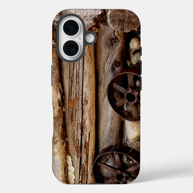 Coques Case-Mate iPhone Cabine Rustique & Wagon Wheels, Nom,  (Verso)