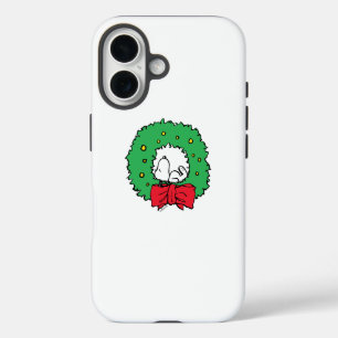 Coques iPhone 16 cacahuètes Snoopy Christmas Wreath
