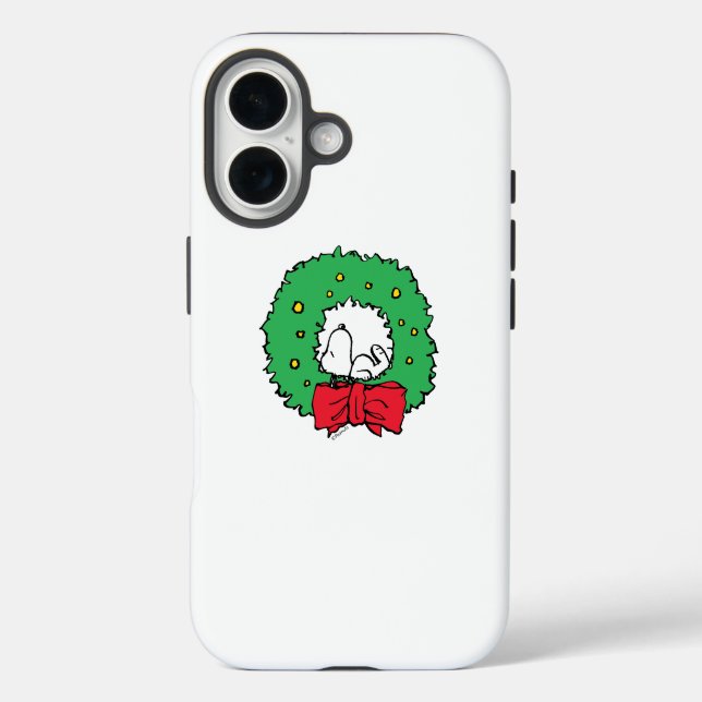 Coques Case-Mate iPhone cacahuètes | Snoopy Christmas Wreath (Verso)