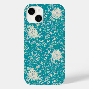 Coque Pour iPhone 14 cacahuètes   Snoopy Turquoise Tropical Beach Motif