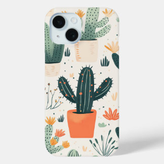 Coque Pour iPhone 15 Cactus amusant iPhone couverture