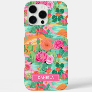 Coques iPhone 16 Pro Max Cactus de désert fleuris Personnalisé