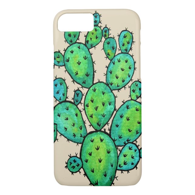 Coques Case-Mate iPhone Cactus épineux d'aquarelle magnifique (Dos)