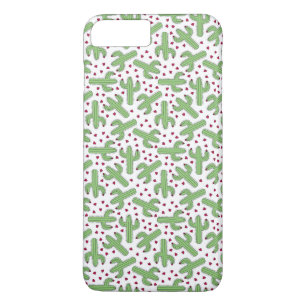 Coque iPhone 7 Plus Cactus illustré et motif de fleurs rose